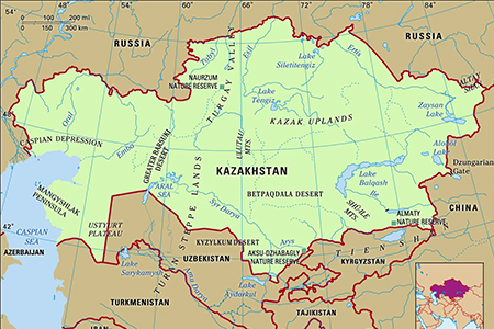 Map of Kazakhstan